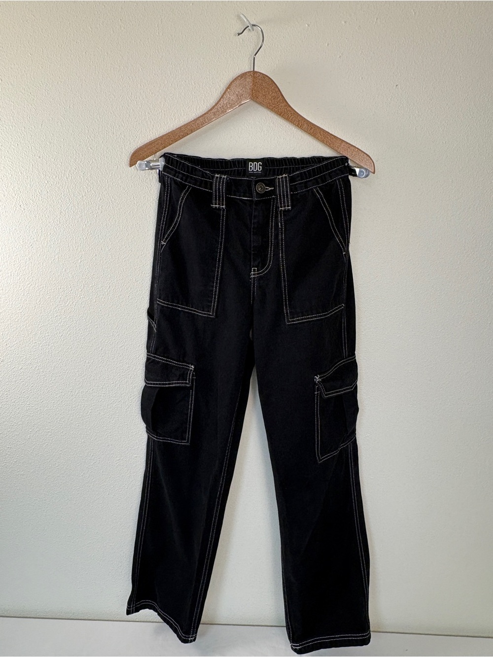 BDG Black Cargo Pants Relaxed Baggy Y2K Grunge Wide Leg Streetwear